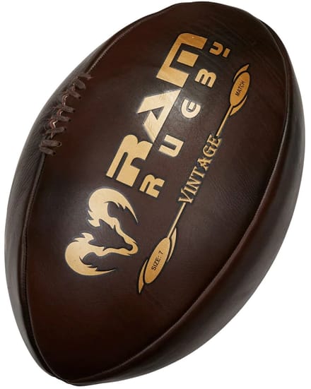 RAM - Vintage rugbybal - Retro style - Donker bruin - Maat 5