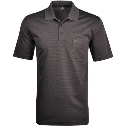 Ragman Polo Softknit Fine Stripe Easy Care Dark Slate / male