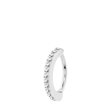 Lucardi Dames Stalen navelpiercing clicker kristal - Piercing - Staal - Zilverkleurig