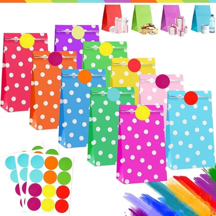 Solidchoice - Set van 30 Kleurige Cadeauzakjes met Stickers