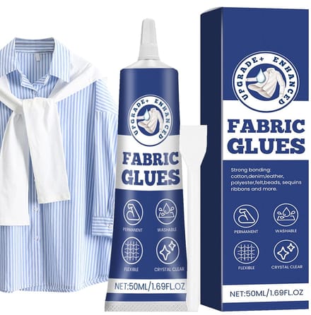 Textiel Lijm - Stof Lijm - Repareren Kleding - Sneldrogend Transparant - 50 ml - Transparant