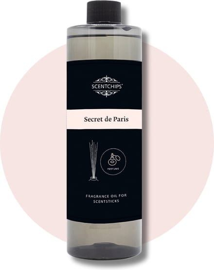 Scentchips® Geurstokjes Navulling - Secret de Paris - Geurverspreider - Luchtverfrisser - Huisparfum - 400ml