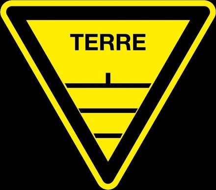 Waarschuwingsbord terre - kunststof 400 mm