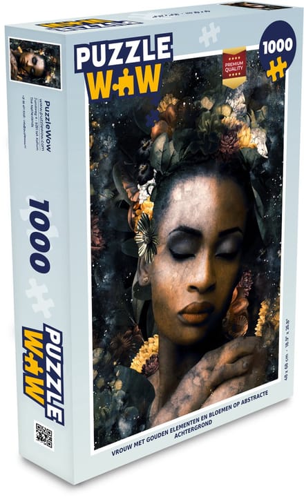 Puzzel Bloemen - Vrouw - Goud - Legpuzzel - Puzzel 1000 stukjes volwassenen