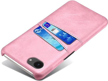 Backcover met Opbergvakjes + PMMA Screenprotector voor iPhone 17e / 16e _ Roze Goud