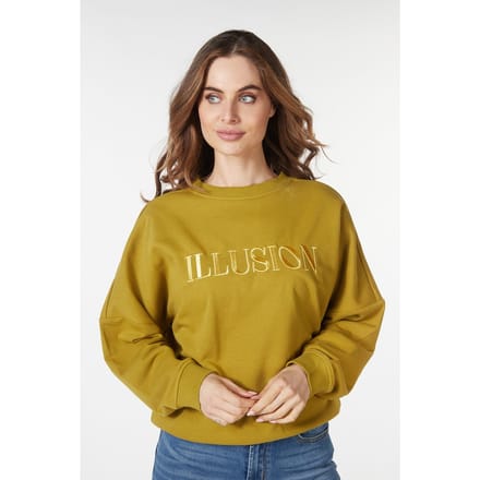EsQualo Sweater Illusion Olive Taglia: S | Maglioni a maglia Outlet | Donna | Verde