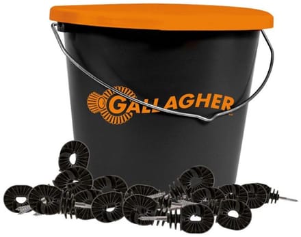 Gallagher Schroefisolator BS hout (super, 175 stuks) – met gratis emmer