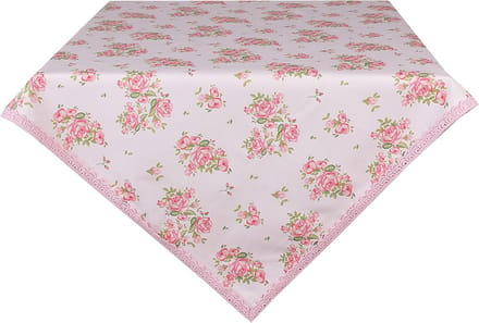 Clayre & Eef Tafelkleed 100x100 cm Roze Katoen Vierkant Rozen