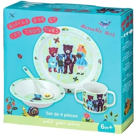 4-delig goudlokje servies Petit Jour