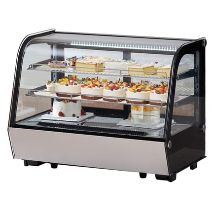 Koelvitrine - Gebakvitrine 2-laags 146 L - LED-verlichting - Turbo-koeling - Vorstvrije luchtkoeling - Commercieel