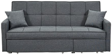 Vente-unique Driezits bedbank van stof CANETTI - Grijs