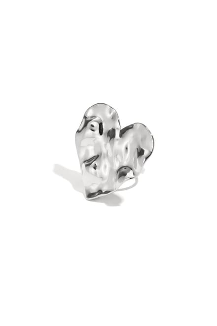 Bijoutheek Ring (Sieraad) Statement Hart Golvend Zilver