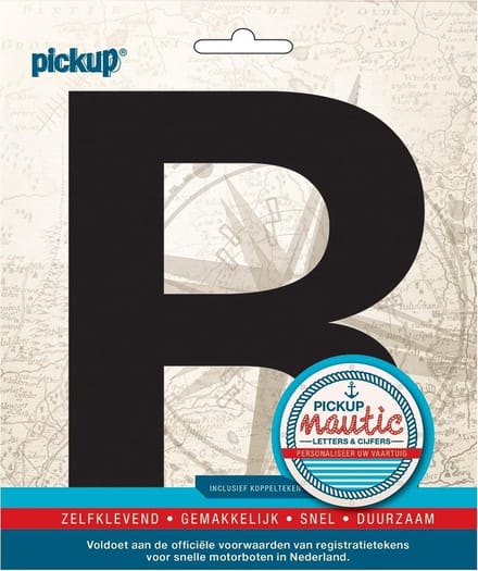 Pickup Nautic plakletter 150mm zwart R - zwart R