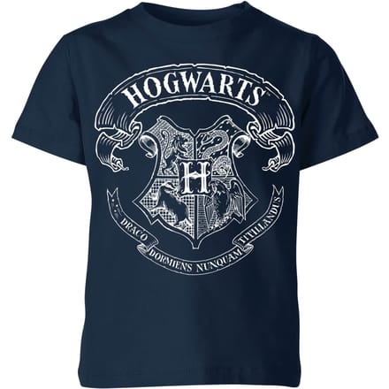 Harry Potter Hogwarts Crest Kinder T-shirt - Navy - 146/152 (11-12 jaar)