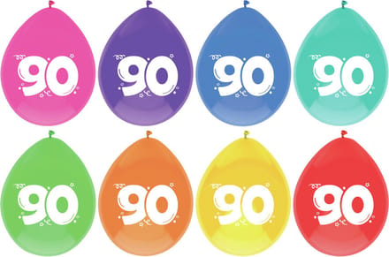 Haza Ballonnen - 90 jaar - leeftijd verjaardag - 16 stuks - 29 cm