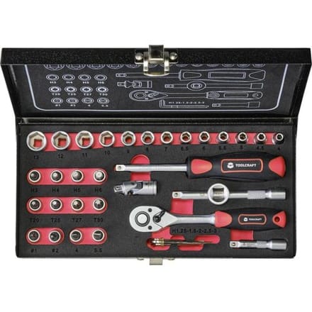 TOOLCRAFT 826363 Dopsleutelset Metrisch 1/4 (6,3 mm) 36-delig