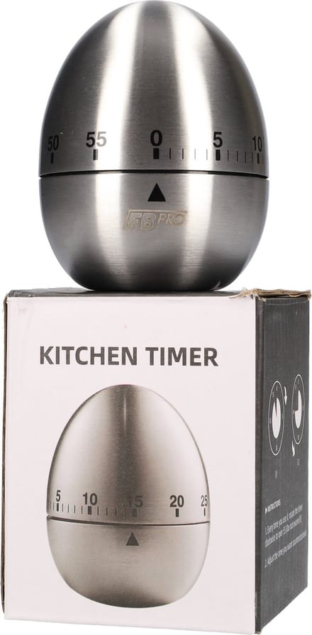 Kookwekker - Analoog - Kooktimer - Eierwekker - RVS - Timer - 60 Min - Ei Vorm