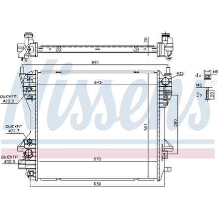 Radiator, motorkoeling NISSENS 66709