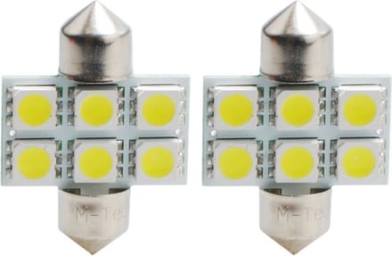C5W 31mm autolamp 2 stuks wit | LED festoon SV8.5 1.44W - 12V DC