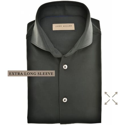 John Miller Overhemd Slim-Fit Hyperstretch Extra Long Sleeve Mouwlengte 7 Donker Groen / male