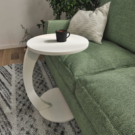 Bijzettafel Holeby 56x38 cm wit [en.casa]
