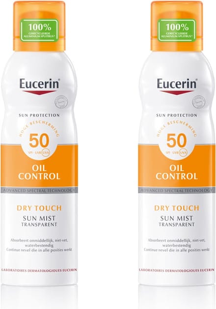 Eucerin Sun Oil Control Mist Transparent Dry Touch SPF50 2x200ml