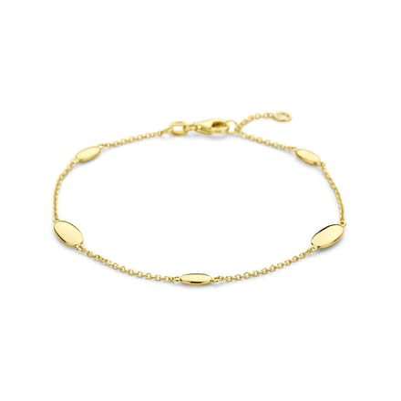 YO&NO - Armband - Goud - ovaaltjes - 17/19 cm - Sieraden Vrouw - 585 Goud