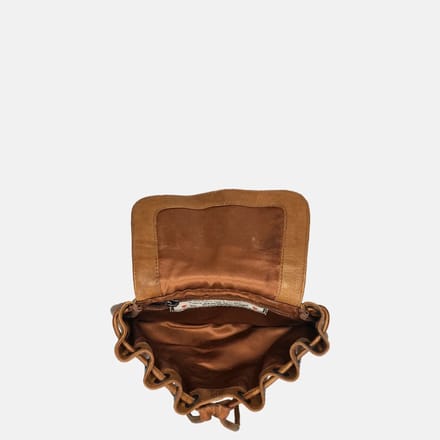 Bear Design Bouline Leren Schoudertasje - Cognac
