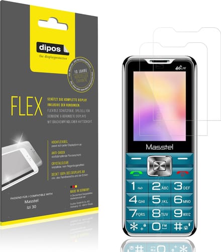 dipos – 2x Beschermfolie geschikt voor Masstel Izi 30 | 3D Full Cover Screenprotector | 100% Passend