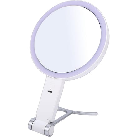 30X Vergrootspiegel met Licht C-vormige Standaard Dubbelzijdig Oplaadbare Verlichte Make-upspiegel white