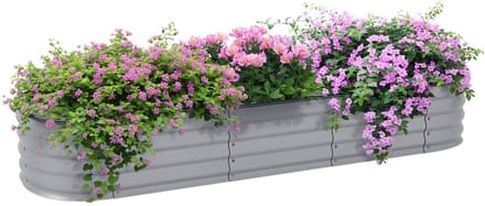 Outsunny verhoogde plantenbak modulair - Kweekbak - Moestuinbak - Zilver