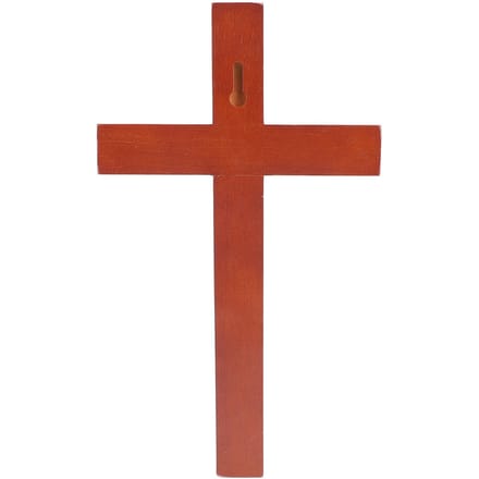 Houten Kruisbeeld Wanddecoratie 30cm Eenvoudig Glad Gepolijst Hout Wandhangend Kruisbeeld Rood rood