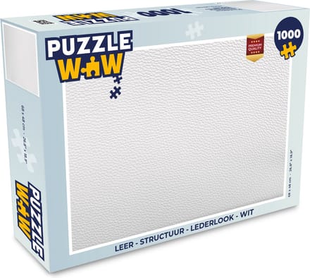 Puzzel Leer - Structuur - Lederlook - Wit - Legpuzzel - Puzzel 1000 stukjes volwassenen