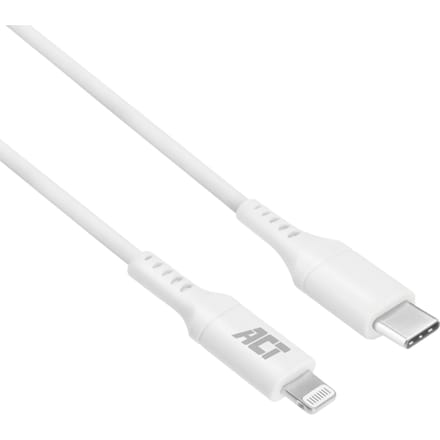 ACT USB 2.0 laad- en datakabel C male - Lightning male 1 meter, MFI gecertificeerd AC3014