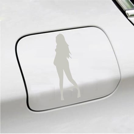 Bumpersticker - Vrouw Zonder Slip - 18 X 6 - Zilver