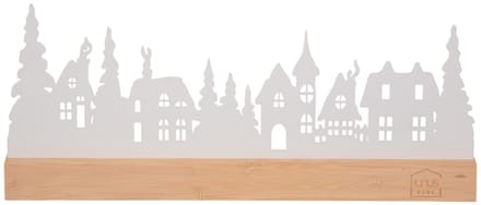 UNUS® Decoratieve staander huizenlandschap met bomen decoratie wit