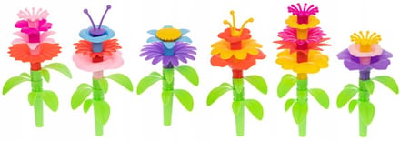 BK - Bloemconstructiespeelgoedset - 104 Stuks - Kleurrijke Bloemen