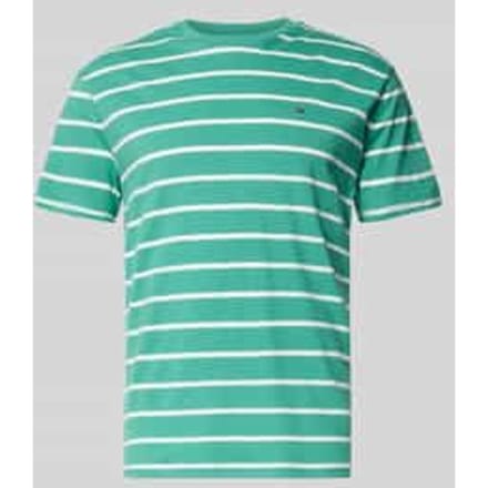 Tommy Hilfiger Regular Stripe Ss Tee Bahama Green Stripe Taglia: M | Magliette basic Outlet | Uomo | Verde