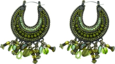 Behave - Oorhangers groen met kralen - Boho stijl - Nikkelvrij