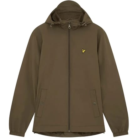Lyle & Scott jack met rits en capuchon in olijfgroen