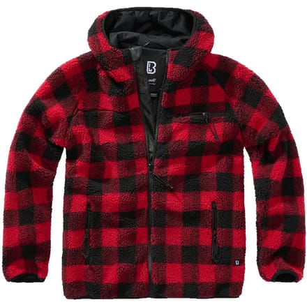 Brandit Teddyfleece Worker Rood-Zwart jacket Heren