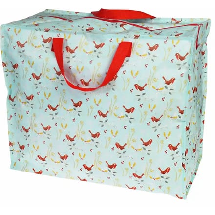 Rex London Winter Walk - Jumbo Shopper - XXL tas - Roodborstje - Kerst