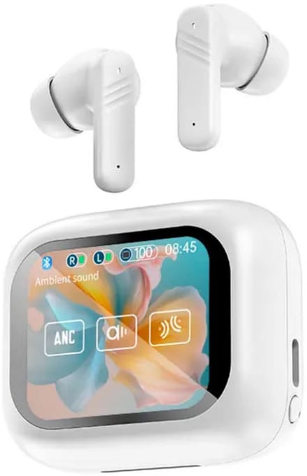 ANC LX-10 Smartcase Oordopjes – Bluetooth Earbuds – Touchscreen Oplaadcase – Adaptive Noise Cancelling – 6 Uur Speeltijd – Spatial Sound – USB-C