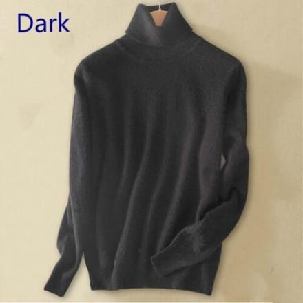 Pull en laine pur cachemire Femme tricoté col roulé Pull en cachemire Pull élasticité Pull Femme col haut pulls à tricoter Pull XL noir
