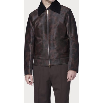 Paul Smith Slim Fit Leather Jacket Taupe Größe: M | Lederjacken Outlet | Herren | Schwarz