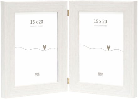 Deknudt Frames fotolijst S41VF1 H2V - wit - tweeluik -  2x 15x20 cm