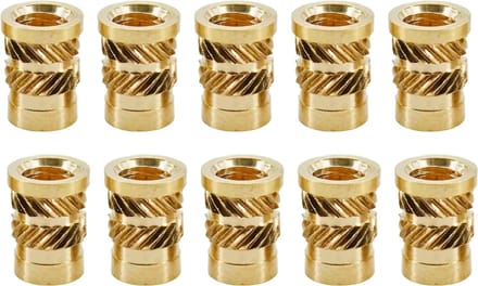 M4xL8xBoorgat5.5mm Messing Insert Persmoeren - Inzetstukken met Schroefdraad en Persflens 10 stuks
