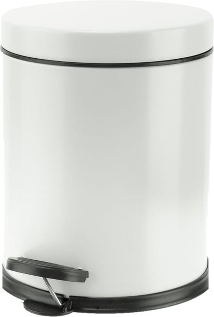 Cosy & Trendy Pedaalemmer - wit - 5 liter - 24 cm - RVS - Vuilnisbak