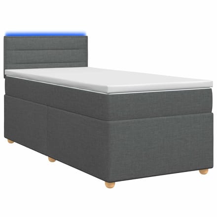vidaXL - Boxspringbed - met - matras - Donkergrijs - 80 - x - 200 - cm - Stof
