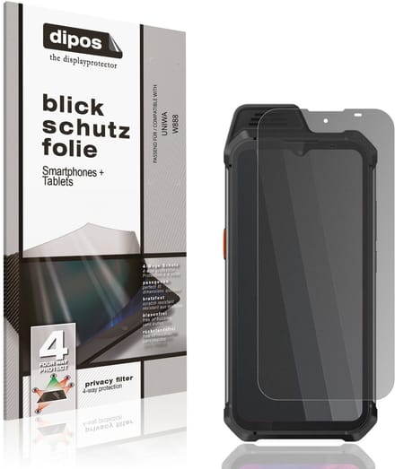 dipos – Matte Privacy Screenprotector geschikt voor UNIWA W888 | Anti-Spy Beschermfolie